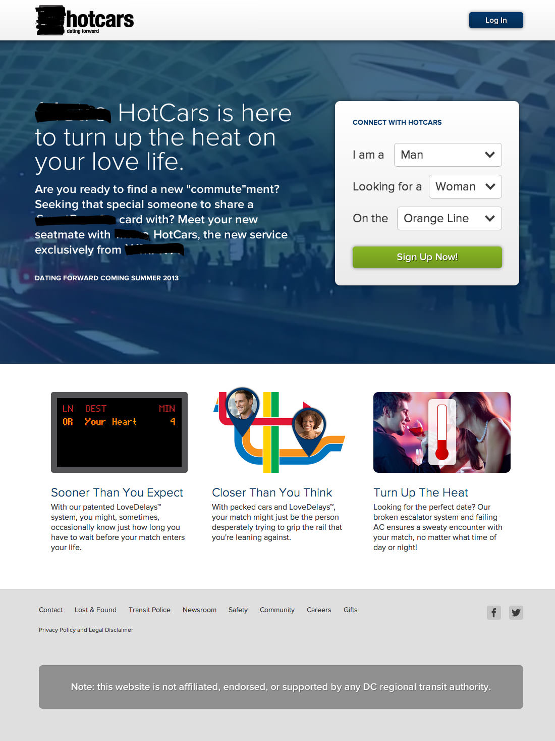 Homepage design for the Metro HotCars site