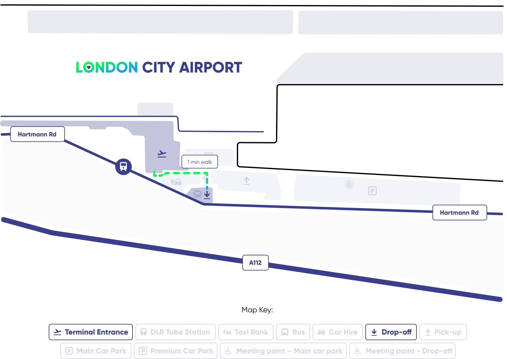 Airport drop off map