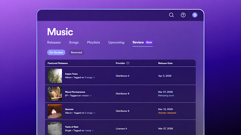 Now in beta, this optional feature lets you review eligible releases before they appear on your profile on Spotify.