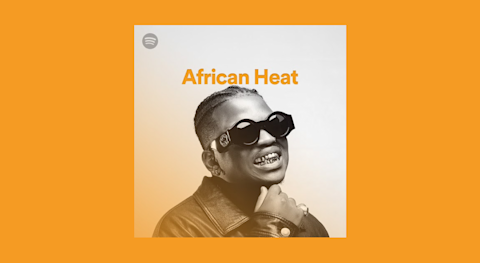 The cover of the African Heat playlist featuring a photo of artist Focalistic