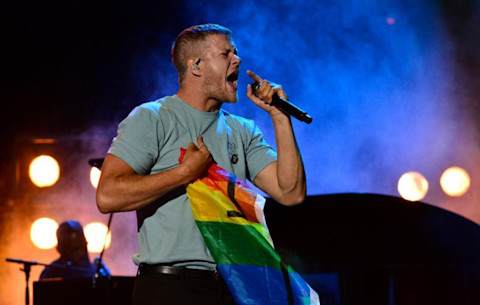Imagine Dragons' Dan Reynolds performing at LOVELOUD Festival Powered By AT&T on June 29th, 2019, Courtesy of BB Gun Press