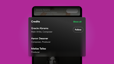 Incluye los créditos de la canción