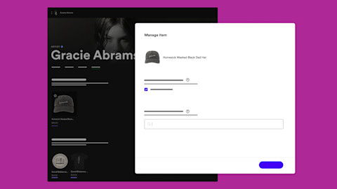 Etiqueta artículos de promoción asociados con tus álbumes o sencillos