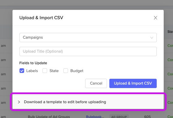 Upload & Import with highlight