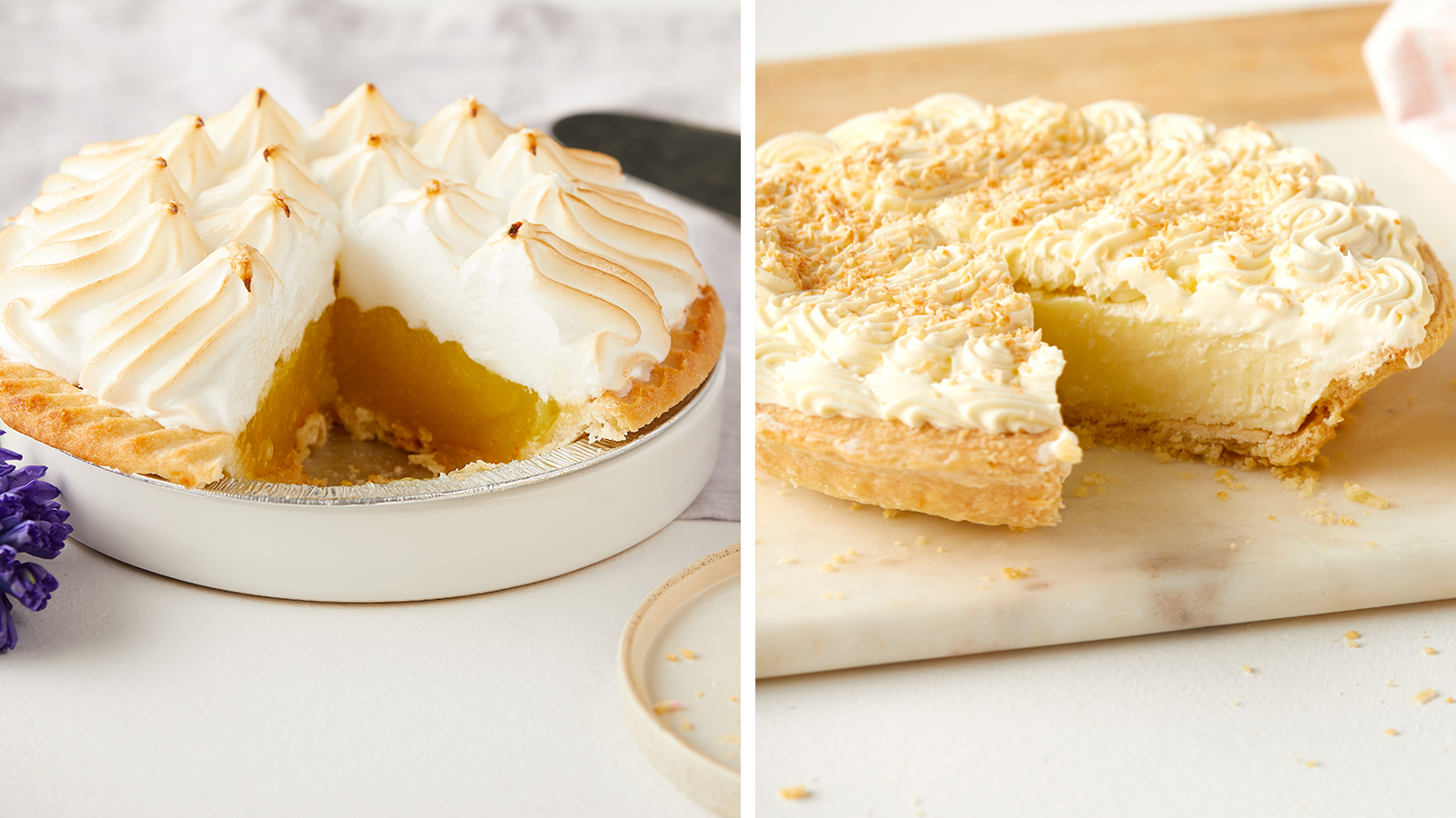 Lemon Meringue Pie & Coconut Cream Pie