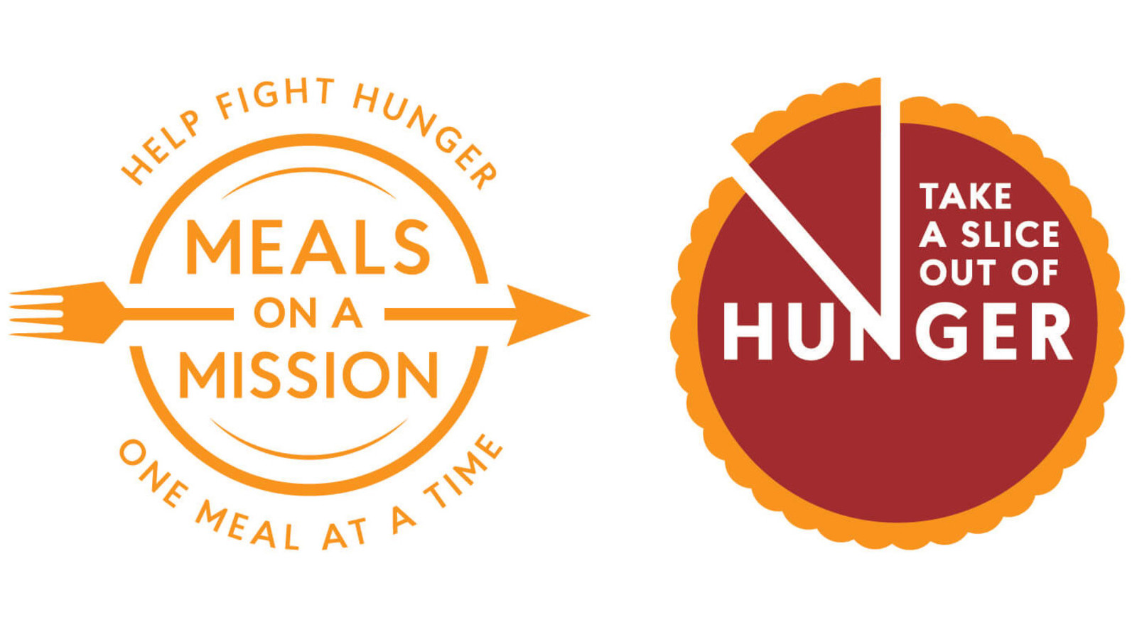 Meals On A Mission & Take A Slice Out Of Hunger logos