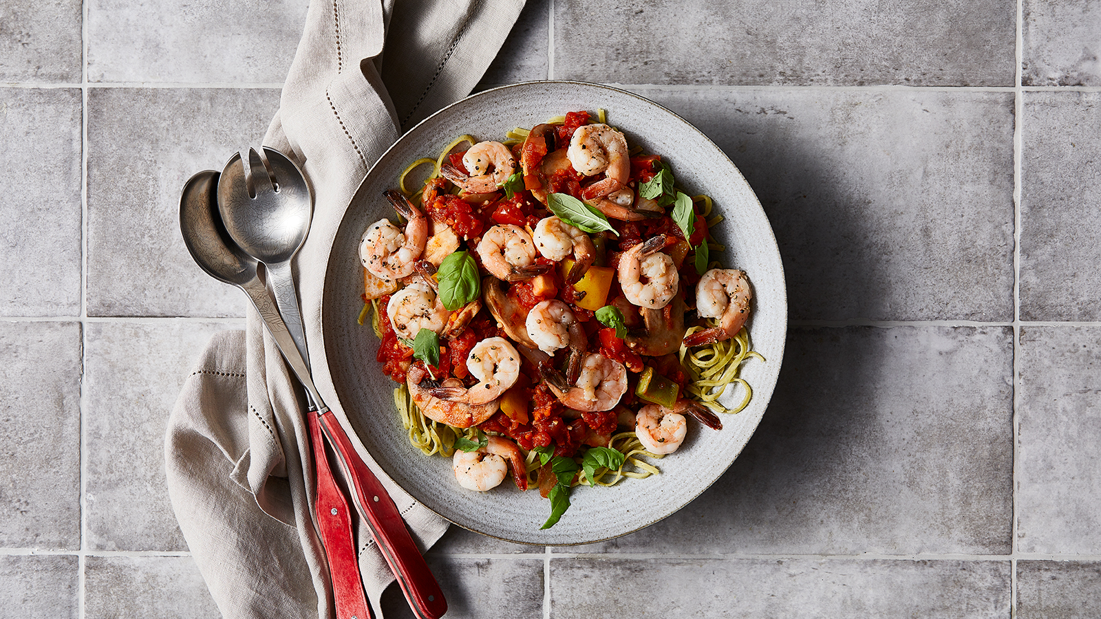 Shrimp and Linguini Primavera