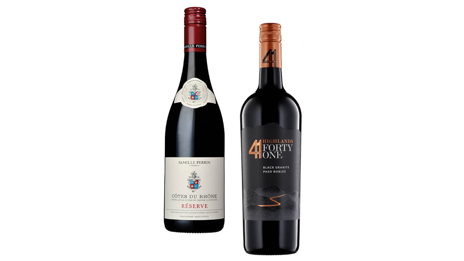 Perrin Reserve Rouge Cotes Du Rhone Villages & Highlands 41 Black Granite Red Blend