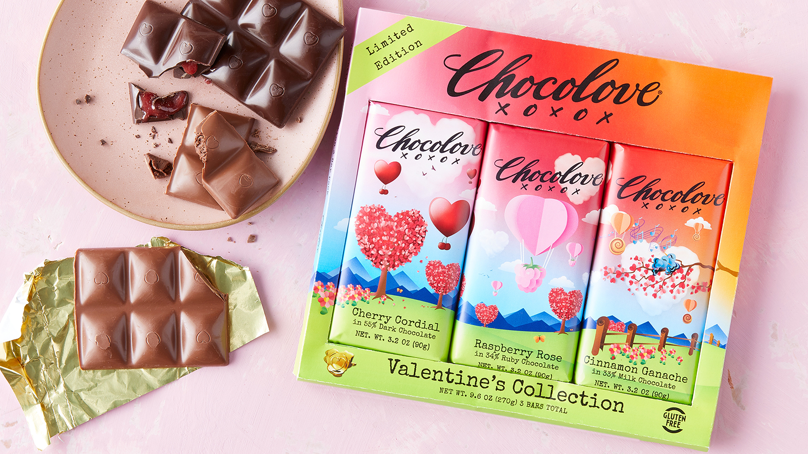 Chocolove Valentine's Collection 3-Bar Pack