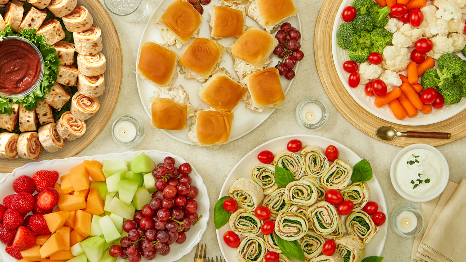 Party Meal: Chicken Salad Sliders + Pepperoni Pinwheels