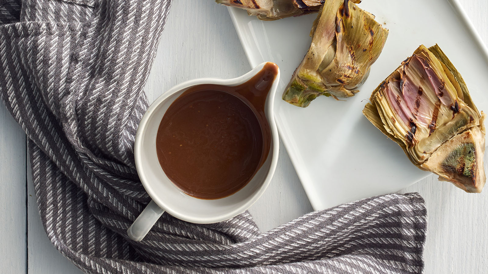 grilled artichoke with balsamic mustard sauce