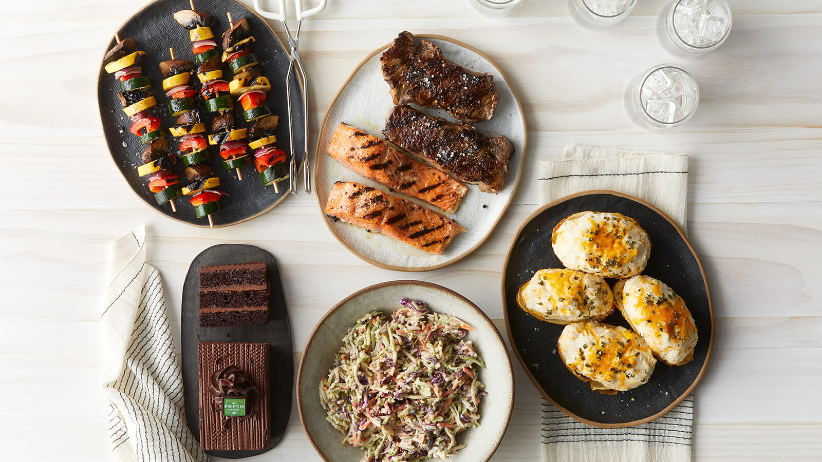 Father'd Day Meal - steak, salmon, sides and dessert