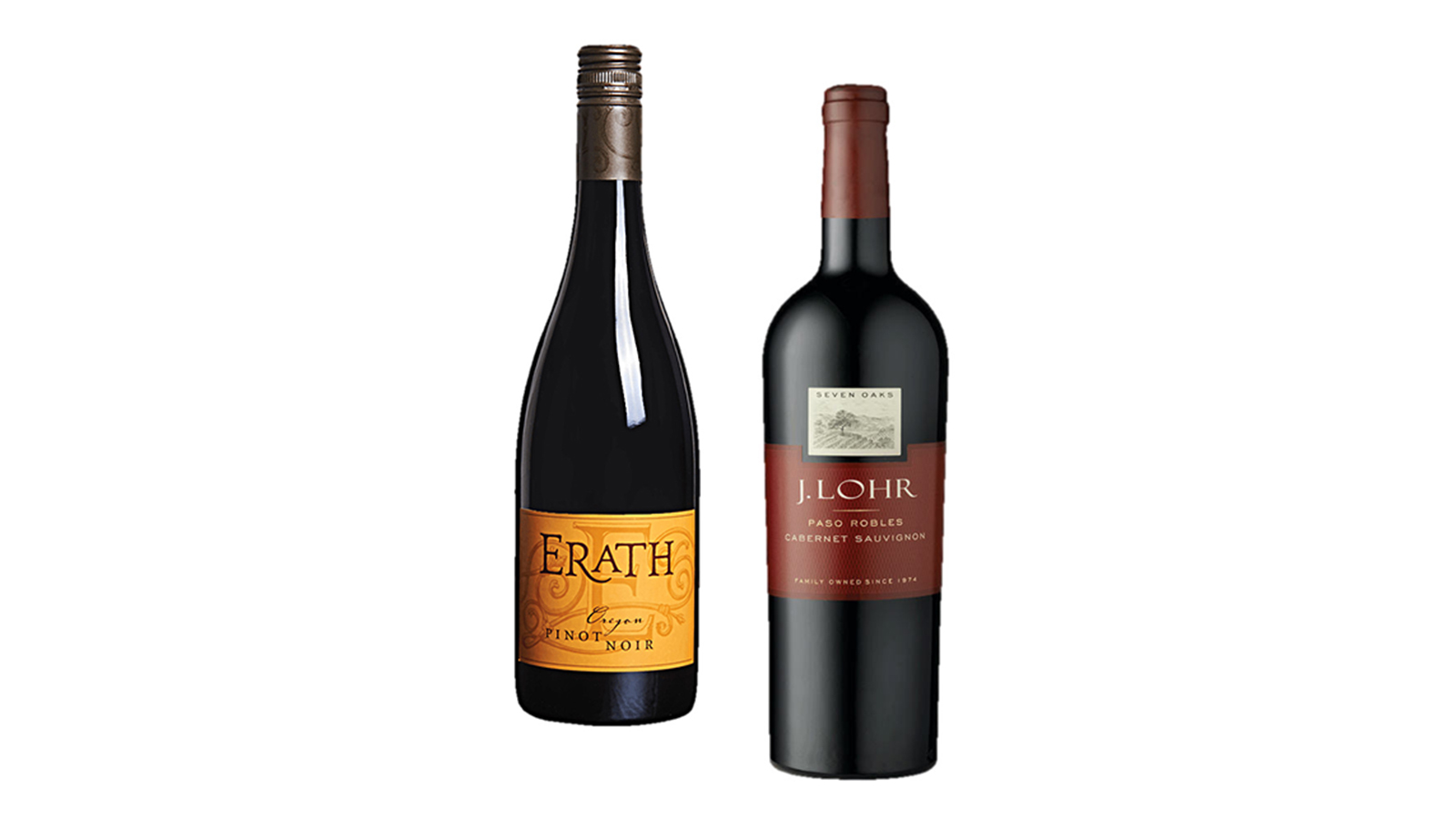 Erath Pinot Noir & J Lohr Seven Oaks Cabernet Sauvignon