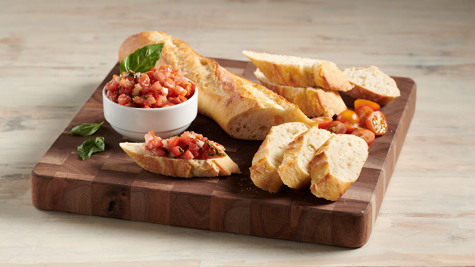 Bruschetta and Artisan Baguette