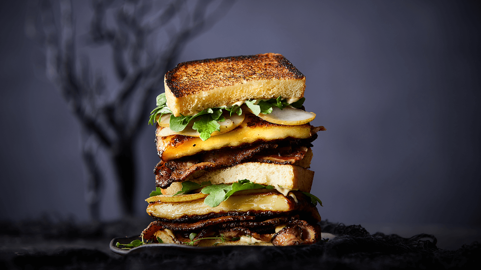 Ultimate Bacon and Pear Grilled Cheese sandwich