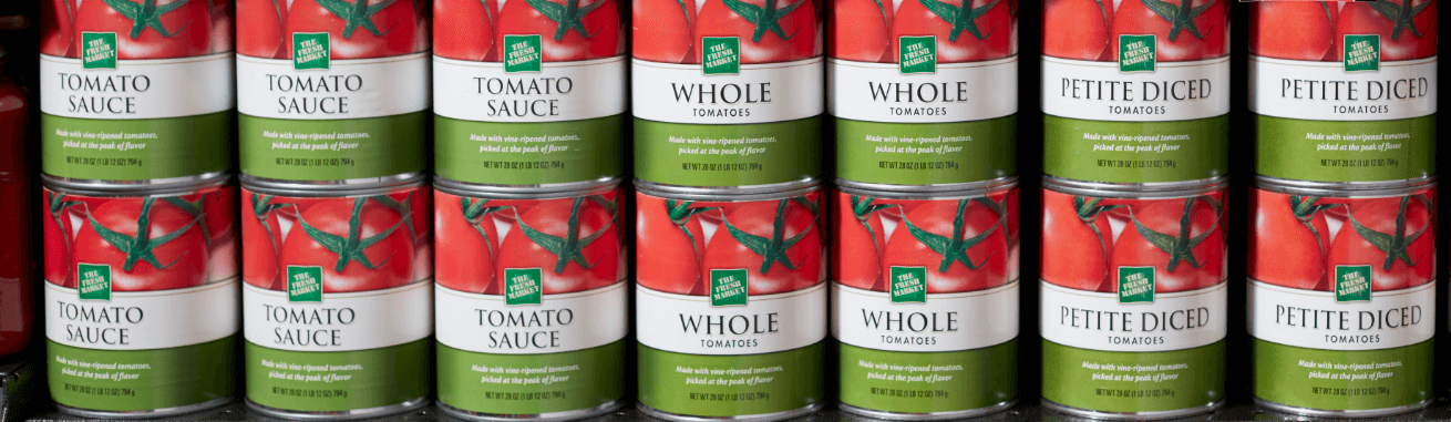 The Fresh Market Private Label Tomato Sauce Cans