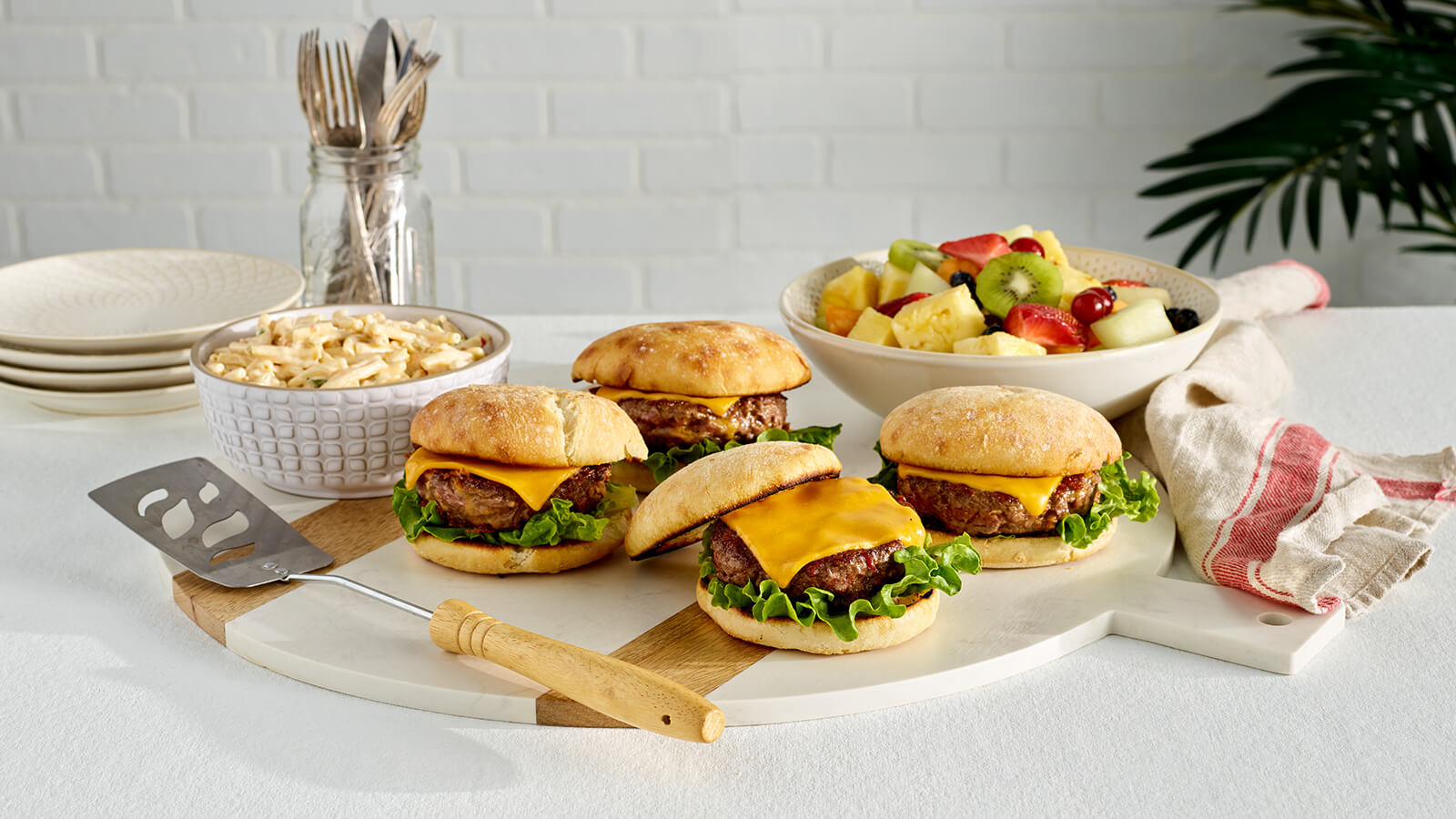 The Fresh Market Gourmet Burgers with Deli Salad and Fruit