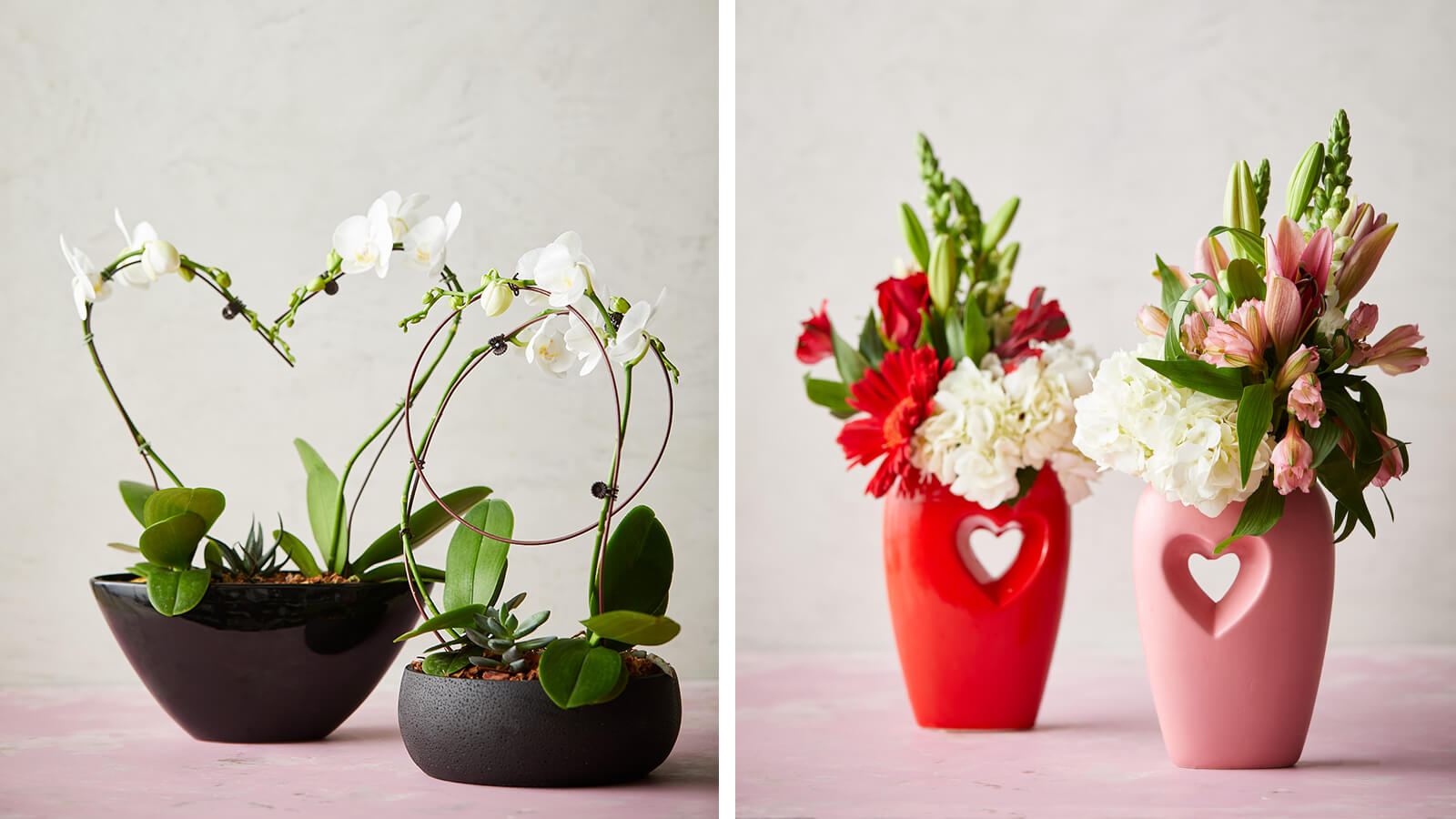 orchids and Blissful Retreat arrangements