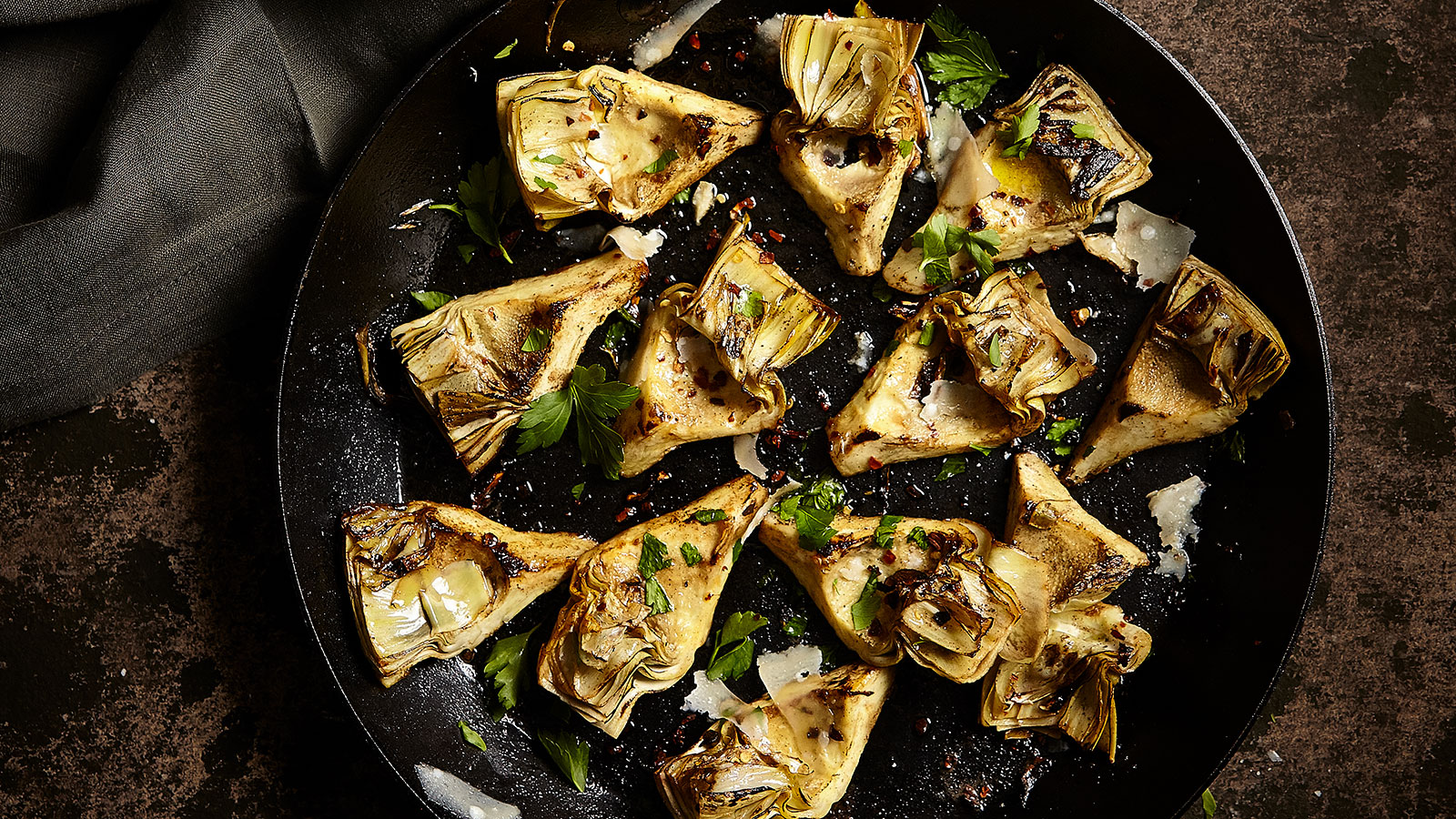 Skillet-Charred-Artichokes