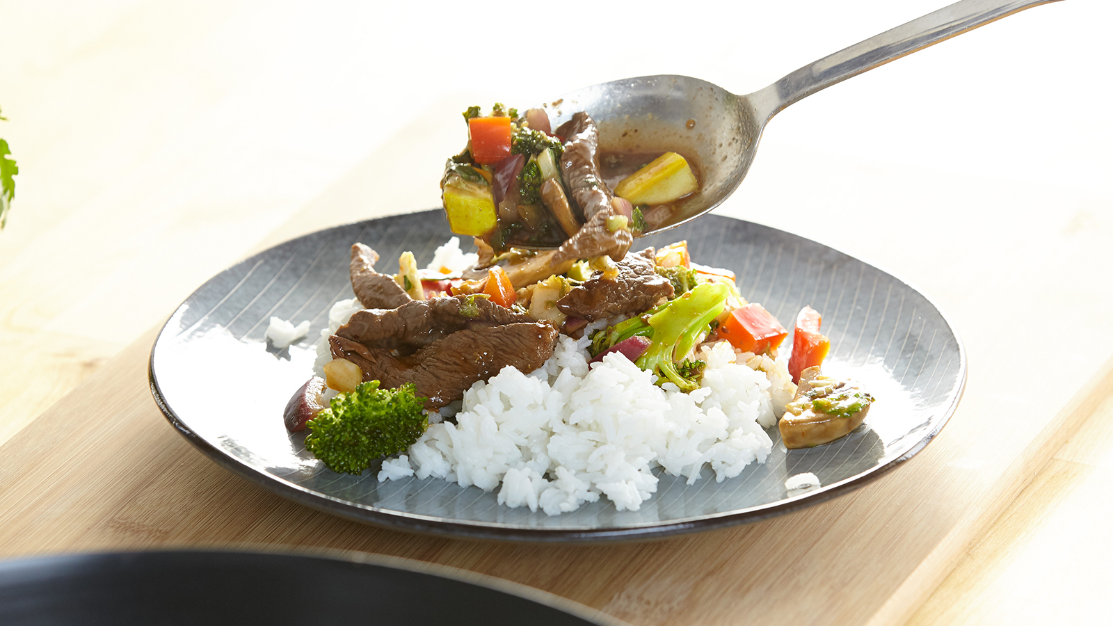Serve stir fry mixture over cooked rice