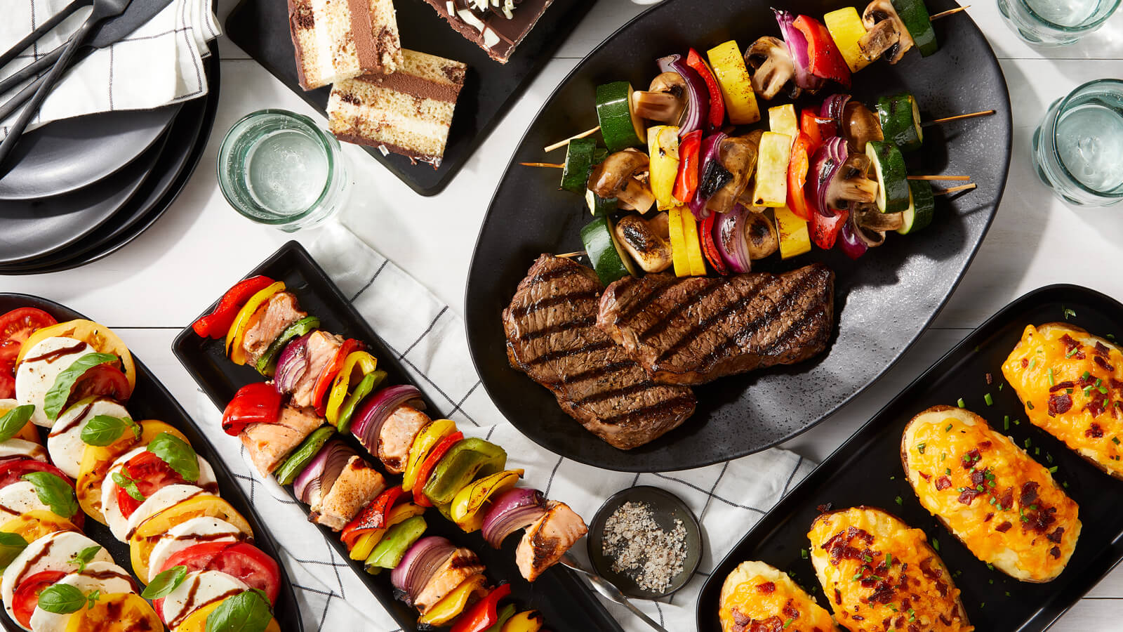 Father's Day Meal Steak & Salmon Beauty Shot photo