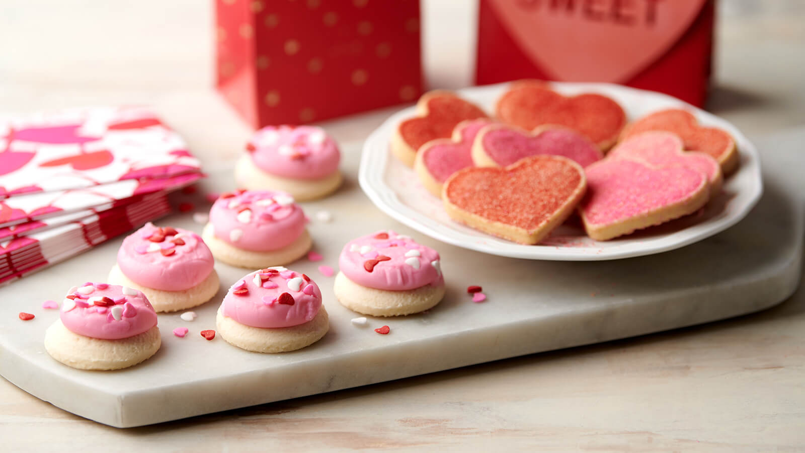Mini Heart Sugar Cookie + Mini Valentine’s Frosted Cookie