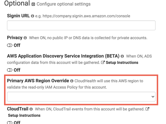 AWS Region Override