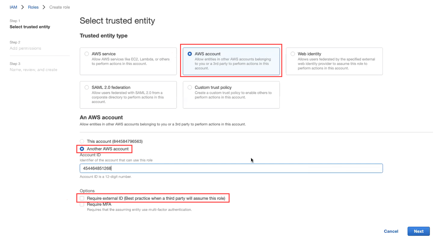 Select trusted entity