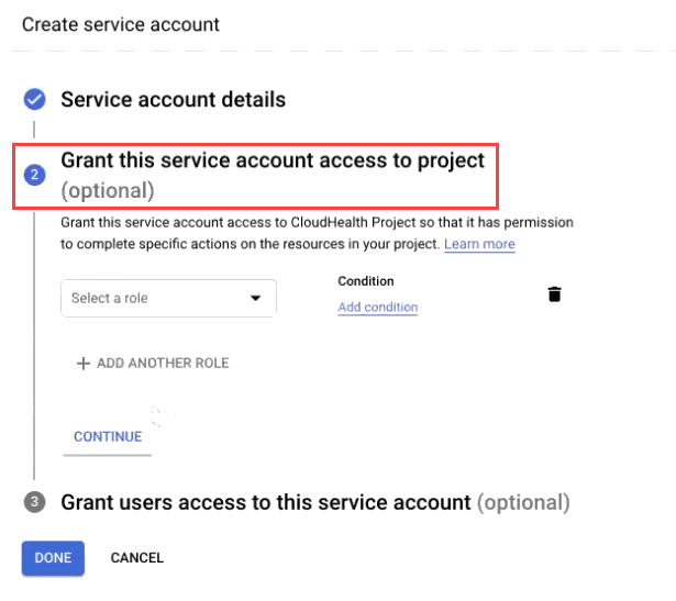 Grant account access to project