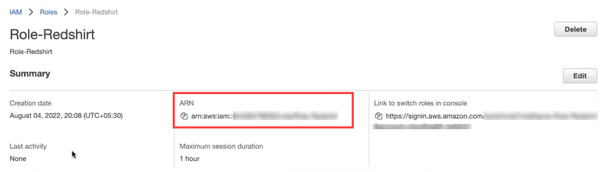 AWS Role ARN