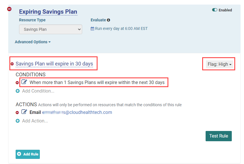 Sample Expiring Savings Plan Policy