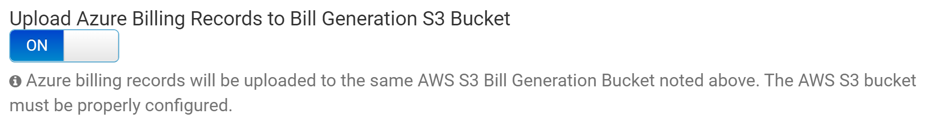 S3 toggle for billing