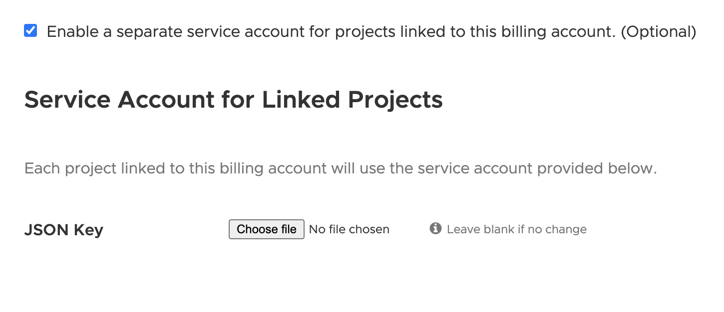 Service Account for Linked Projects