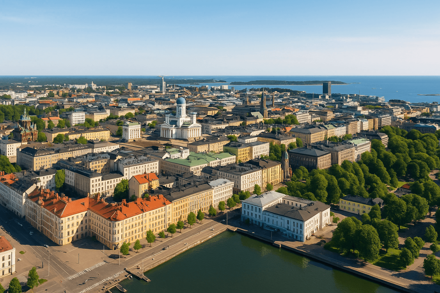 Drone näkymä Helsingin päältä Drone näkymä Helsingin päältä
