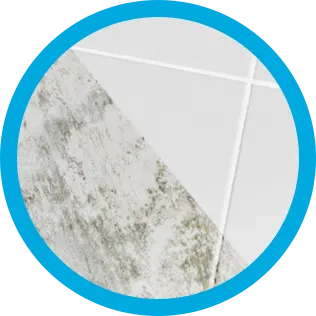 A representation of dirty and clean bahtroom tiles side by side