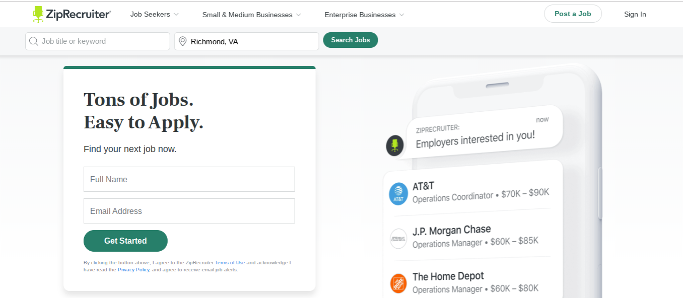 Ziprec home page
