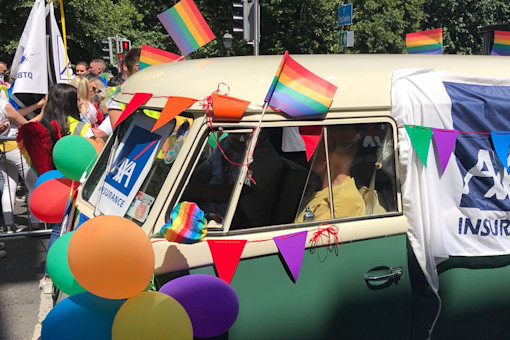 AXA WV Van in Dublin Pride parade 2019