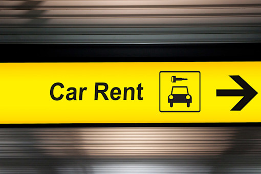 Car rental sign