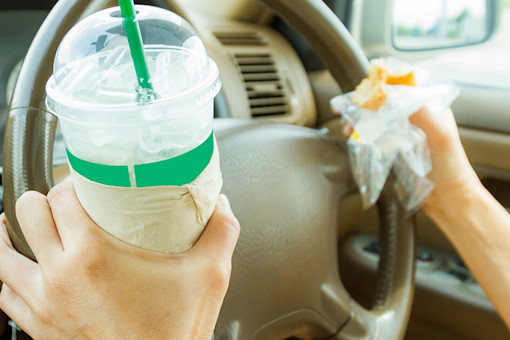 Eating and drinking while driving