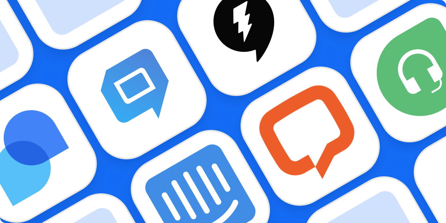 A hero image with the logos of the best sales chat apps