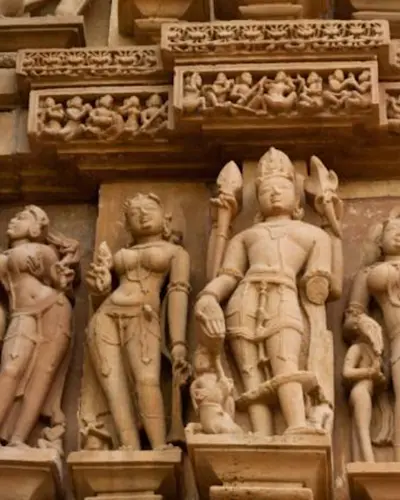 Discover the architectural wonders of the Kandariya Mahadev Temple with TravelTaxi's guided tours in Khajuraho, Madhya Pradesh.