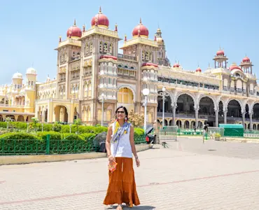 Discover exotic flora at Brindavan Gardens with TravelTaxi's evening tours in Mysore, Karnataka.