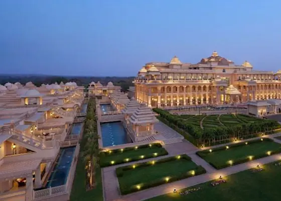 Experience luxury at Fairmont Jaipur with TravelTaxi's guided resort tours in Kukas, Rajasthan.