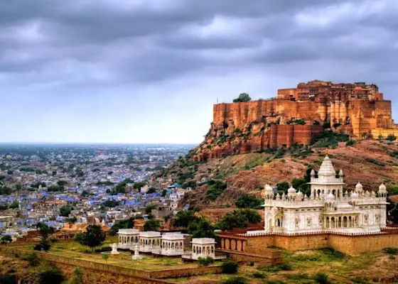 Majestic Mehrangarh Fort in Jodhpur, Rajasthan, India - Explore with TravelTaxi for an unforgettable experience.