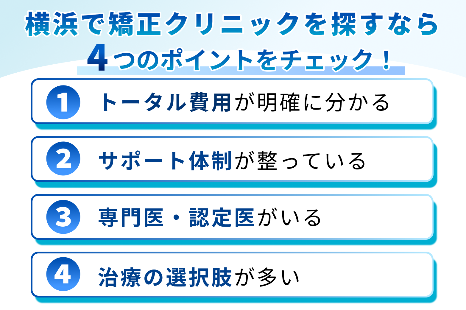 横浜のおすすめ矯正歯科医院の選定基準4ポイント