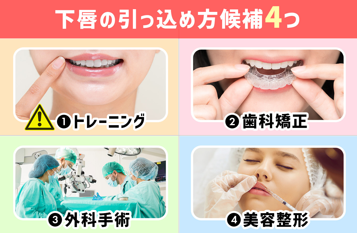 下唇が出てるのは歯並びのせい? 引っ込め方
