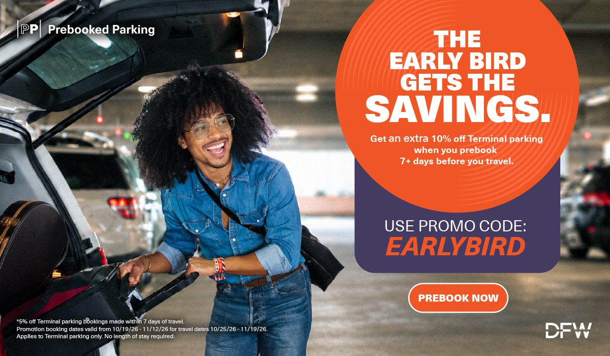 DFW Early Bird Promo DFW Airport Landing Page - 1200x700