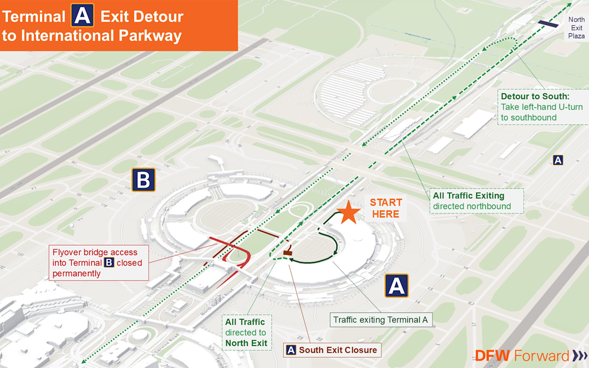 IP Detour Maps - Terminal B Bridge - Terminal A Exit Detour