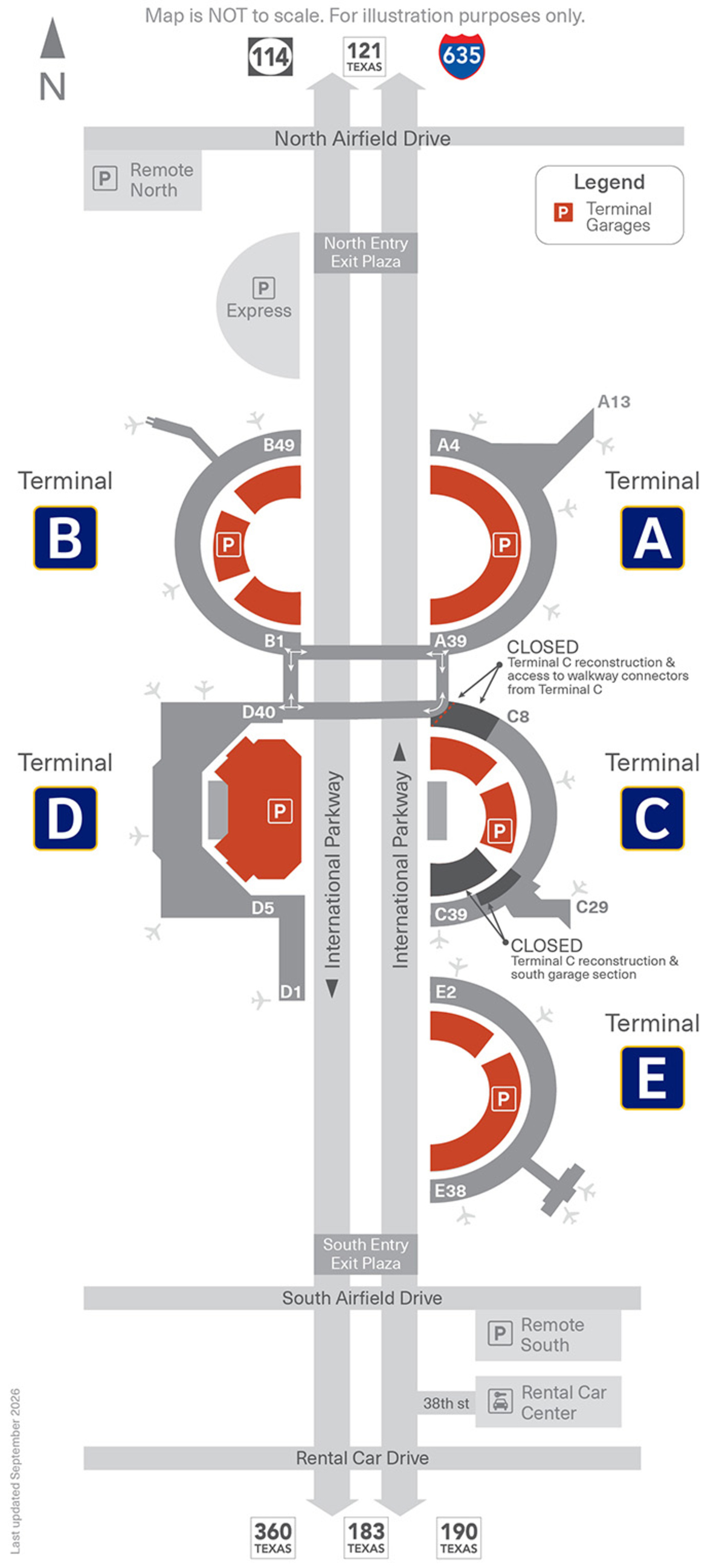 Terminal Garages Parking Map