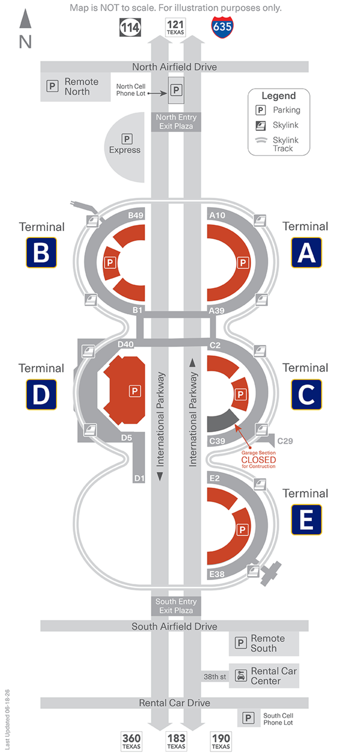Terminal Garages Parking Map